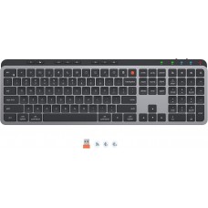 Aresgame Slim Wireless Bluetooth Keyboard Rechargeable Full Size Keyboard with Scissor Switch Quiet Low Profile Typing 3 Device Switching 2.4G and Bluetooth for Windows Mac PC Laptop Tablet Black