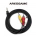 Aresgame 3.5mm to RCA AV Cable 3.3ft 1/8 TRRS 4 Pole Male to 3 RCA Male Audio Video Composite Cable for TV Projector DVD Player Camcorder and Retro Gaming Devices