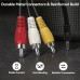 Aresgame 3.5mm to RCA AV Cable 3.3ft 1/8 TRRS 4 Pole Male to 3 RCA Male Audio Video Composite Cable for TV Projector DVD Player Camcorder and Retro Gaming Devices