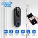 Aresgame 1080P Wireless Video Doorbell Camera with 2.4G WiFi AI Human Detection Two Way Audio Night Vision Indoor Outdoor Security Camera Cloud Storage Support
