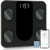 ARESGAME Smart Scale for Body Weight Digital Bathroom Scale Body Fat BMI Body Composition Analyzer with Smartphone App 400 lbs Capacity Bluetooth Health Monitor Black