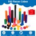 ARESGAME 500 Pieces Math Linking Cubes Set STEM Learning Manipulatives Connecting Counting Cubes Educational Math Blocks for Kids Classroom Teaching and Early Math Skills