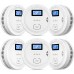 ARESGAME 2 in 1 Smoke and Carbon Monoxide Detector 6 Pack Battery Operated Smoke CO Alarm with 85dB Alarm Large LCD Display Test Button Easy Install Home Safety Detector