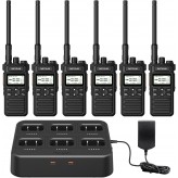 ARESGAME RT86S Walkie Talkie 2nd Gen Long Range Professional 2-Way Radio with 6-Way Charger, 2600mAh Rechargeable, Type C, NOAA, Heavy Duty Two-Way Radio for Adults Industrial (6 Pack)