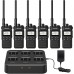ARESGAME RT86S Walkie Talkie 2nd Gen Long Range Professional 2-Way Radio with 6-Way Charger, 2600mAh Rechargeable, Type C, NOAA, Heavy Duty Two-Way Radio for Adults Industrial (6 Pack)
